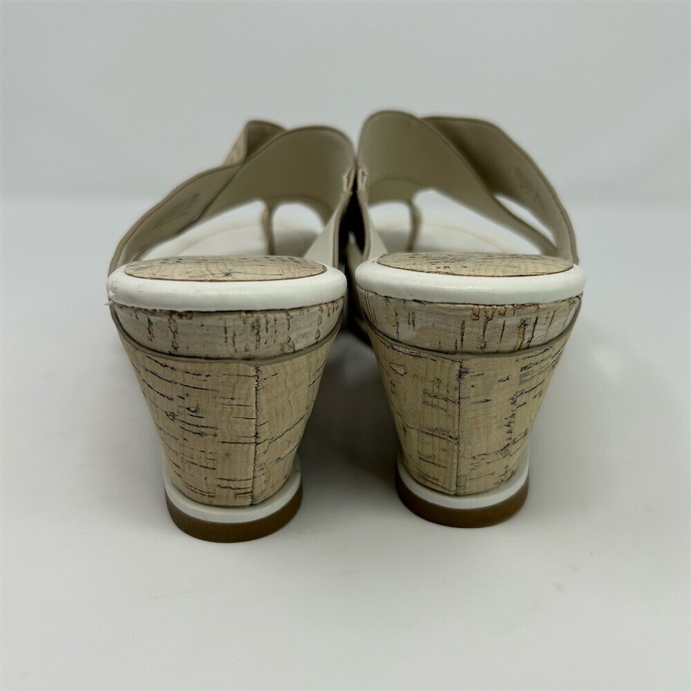 Donald J. Pliner Platform Wedge Slide Sandals Toe Loop Beige Cream Womens 10M - Picture 7 of 11